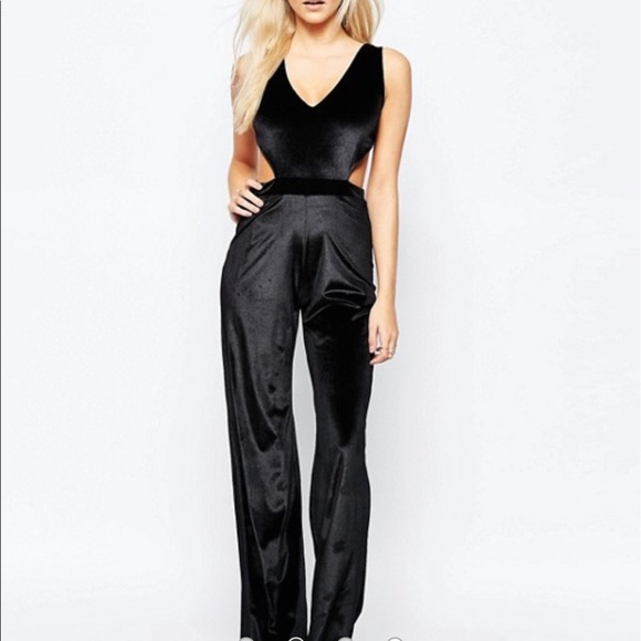 velvet jumpsuit boohoo